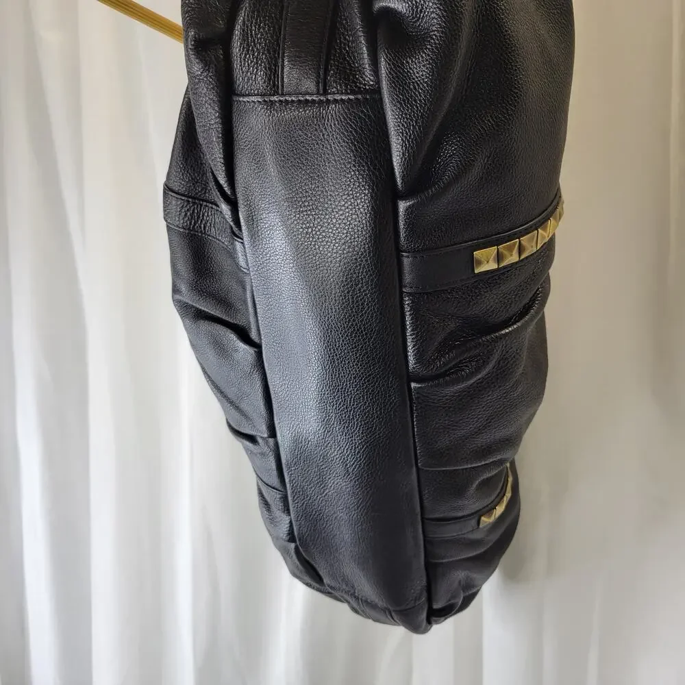Fenn Wright Manson Large Black Leather Hobo with Bronze Hardware